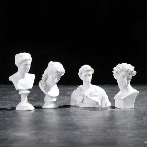 Nordic Style Miniature Plaster Bust Statue Greek Mythology Figurine Famous Sculpture Desktop Ornament Home Decor Drawing Practic