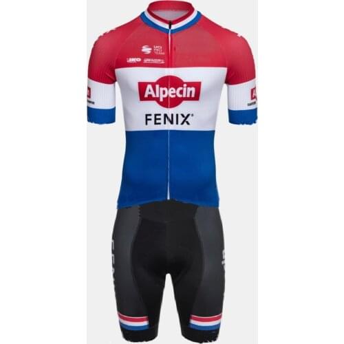 MENS CYCLING WEAR CYCLING JERSEY BODY SUIT SKINSUIT WITH POWER BAND 2020 ALPECIN FENIX TEAM NL CHAMPION GEL PAD SIZE XS-4XL