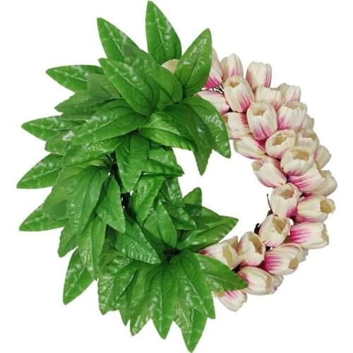 New Artificial Tulip Wreath for Front Door Farmhouse Office Wall Window Party Wedding Home Decor