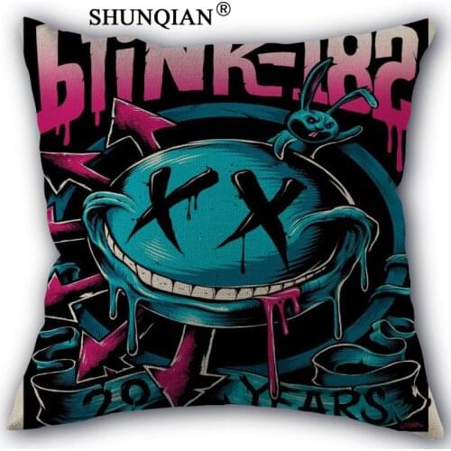 Blink-182 Cotton Linen Pillowcase Wedding Decorative Pillow Case 45x45CM one sides For Home Pillow Cover A10.17