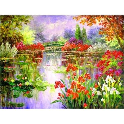 Full Drill Square/Round Diamond Diamond Painting Cross Stitch Water lilies Diamond Embroidery Rhinestone Mosaic Kits A841