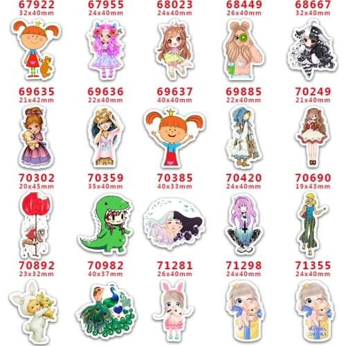 DIY Craft Supplies Sewing Accessories Cartoon Little Girl Printed Planar Resins Mold 10 Pieces. PR-67922