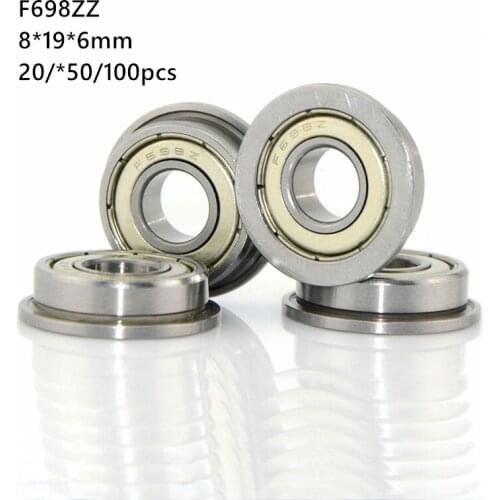 20/50/100pcs F698ZZ F698Z F698 Z ZZ F698-ZZ 8x19x6mm Flange Deep Groove Ball Bearing Miniature mini 8*19*6mm