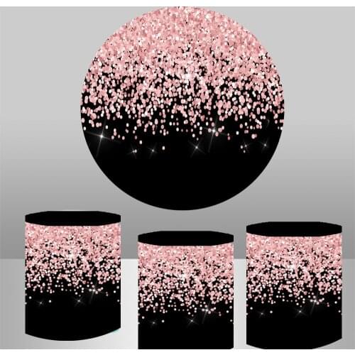 Pink glitter Photography Backgrounds bridal shower girl Birthday Party Backdrops baby shower column cylinder covers Y-624