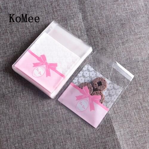 100Pcs Self-adhesive Handmade Gift Food Packing bags Plastic Dots Small Biscuit bags Cookie Packaging Candy Bags 7x10cm
