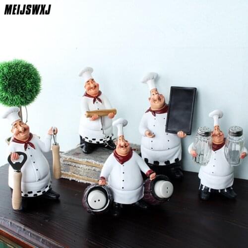 Chef Resin Crafts Vintage Home Decor Chef Furnishing Ornaments Artesanato Figurine decoration Cook Kitchen Restaurant Bar Cafe