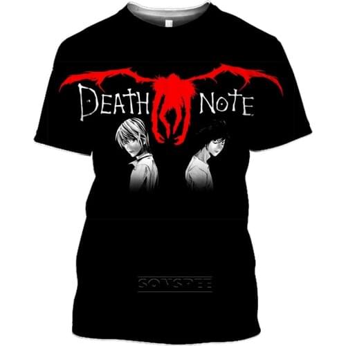 Death Note Anime T Shirt Clothes Tops Camisetas Manga For Men Ropa Hombre Clothing Homme Tee Camisa Masculina Verano Roupas