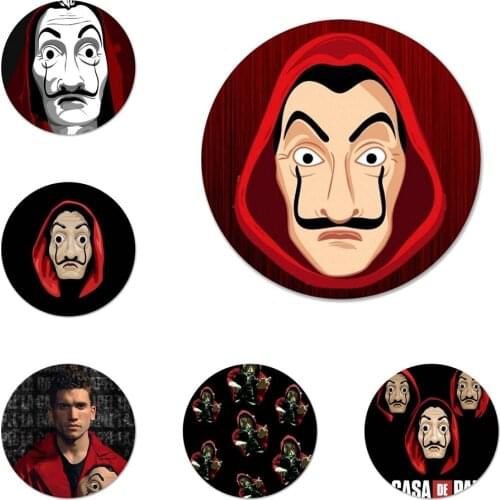 TV La Casa De Papel Badge Brooch Pin Accessories For Clothes Backpack Decoration gift 58mm