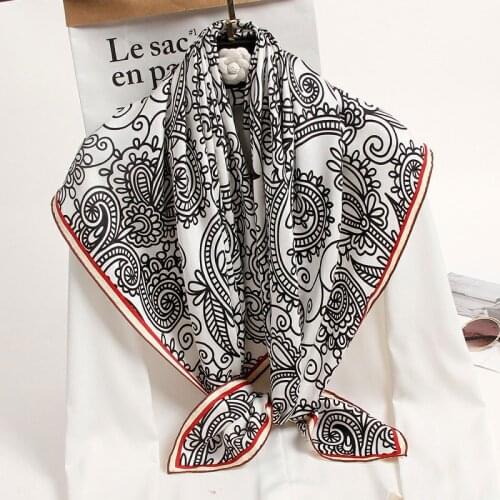 Spring Women Large Square Silk Scarf 100% Natural Silk Luxury Wraps Shawls Neckerchief Neck Scarf Bandana Female Head Scarf