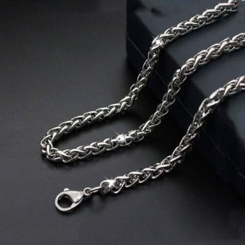 High Quality silver color Rope Chain Stainless Steel Necklace For Women Men Rope Chain Jewelry Gift 3mm 5mm 6mm