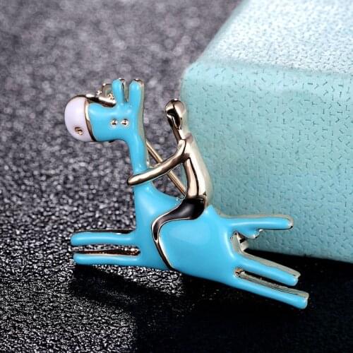 Zlxgirl Men Donkey Shape Brooches Animal Horse Enamel Jewelry Kids Gifts Women Girls Clothes Scarf pins accessories broches pins