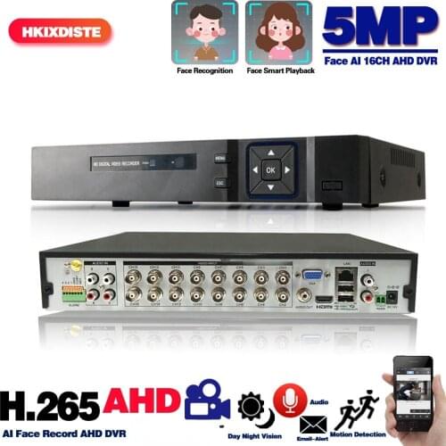 16 Channel AHD DVR 5MP 16CH AHD/CVI/TVI DVR 2592*1944 5MP CCTV Video Recorder Hybrid DVR NVR HVR 6 In 1 Alarm Security System