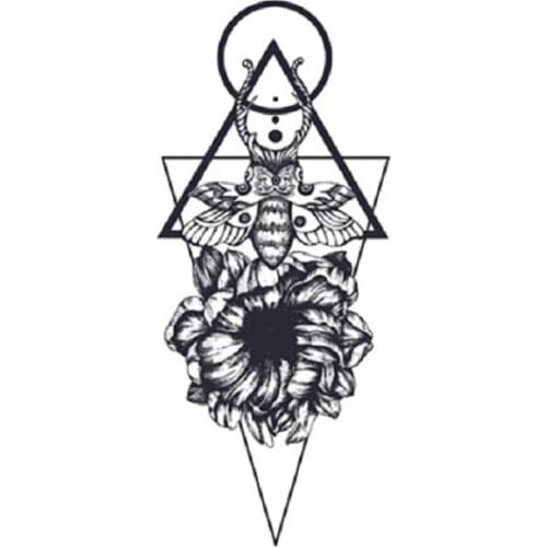 175MM×75MM tattoo stickers waterproof female long-lasting flower and insect sexy triangle flower arm half arm