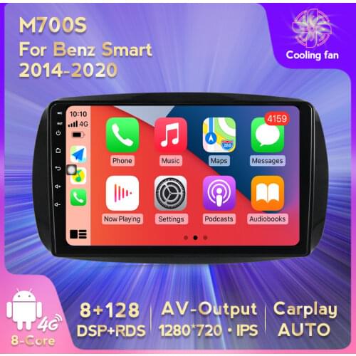 2 Din Android 10 4G Lte Car Multimedia Player For Mercedes/Benz Smart Fortwo 2016 2017 2018 Radio GPS Navigation Audio BT WIFI