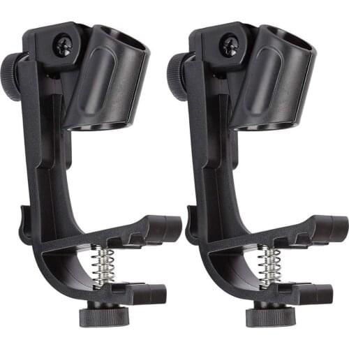 2 PCS Drum Adjustable Microphone Holder Drum Microphone Clips Drum Hoop Rim Mount Shock Mount Gear Studio