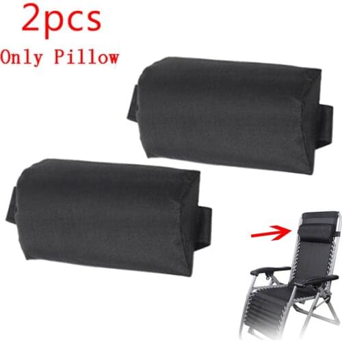 2Pcs Folding Recliner Lounger Head Cushion Removable Adjustable Soft Pillow For Outdoor Garden Lounger Foldable Recliner