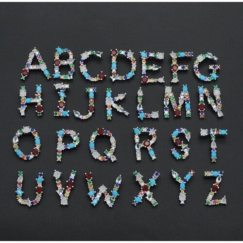2020 21x18mm 100% CZ Zircon DIY Jewelry Alphabet A-Z Charm Pendant Wholesale Jewellery Accessories Bracelet Making Charm
