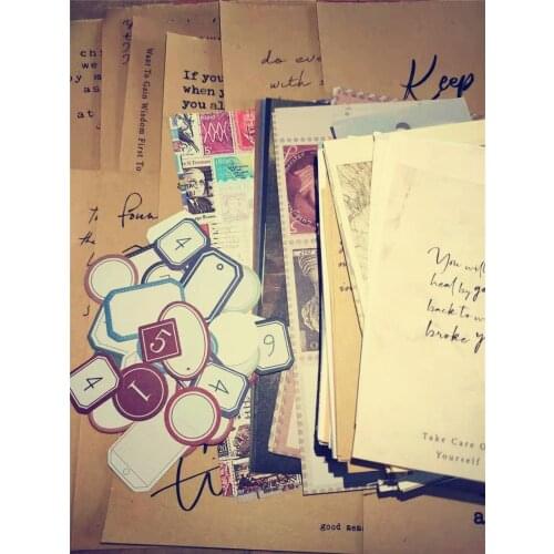 210 Pcs Retro label Stationery Stickers Vintage Ticket Diy Journal Diary Digital Album Planner Scrapbooking Material Decoration