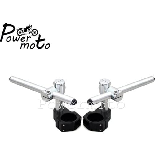 22mm & 7/8 Inch CNC Machined Aluminum Adjustable Clip-ons Handle Bars for Honda Kawasaki Suzuki BMW w/50mm Fork Handlebar
