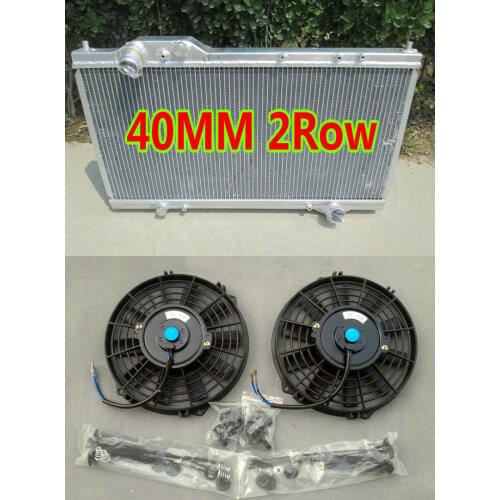 40MM 2Rows Aluminum Racing Radiator For Honda Acura NSX NSX-R MT V6 3.0L 3.2L C30A C30B 1993-2005 kit and FANS