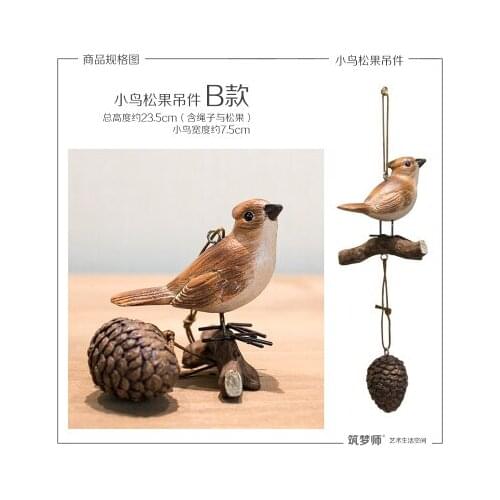American style rural retro style resin birds Creative ornament crafts statues sculpture Home wedding decoration dies