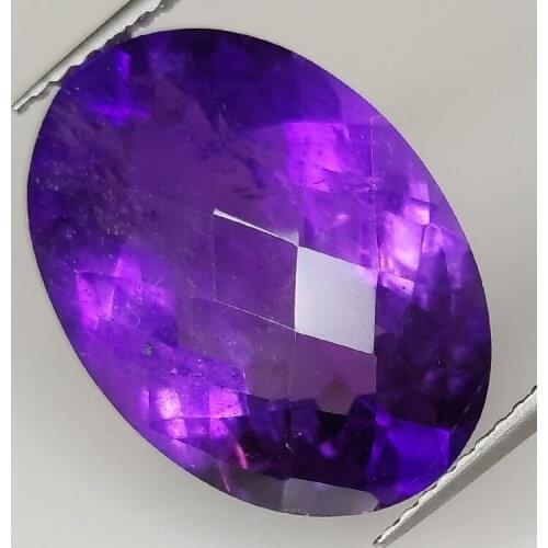 Amethyst oval cut checkerboard 18x13mm 1pz