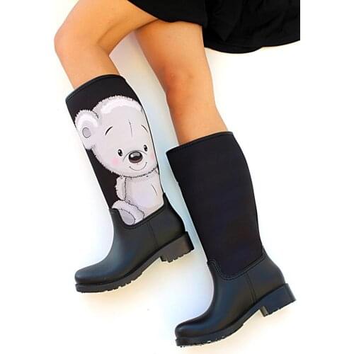 Ç20654Siyah Pink Potin Black Women Boots Ç20654