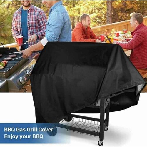BBQ Cover Outdoor Dust Waterproof Heavy Duty Grill Cover Rain Protective outdoor Barbecue cover round bbq grill black