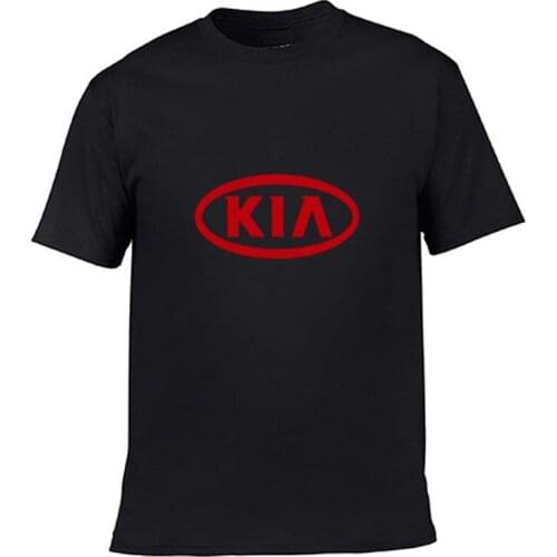 Mens Short Sleeve KIN MOTORS Logo T-shirt Summer casual male solid colour Cotton T shirts Fashion Hip Hop Harajuku Men Clothes