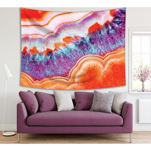 Tapestry Stone Layers Colorful Rock Formations Gemstone Decorative Artwork Printed Purple Orange