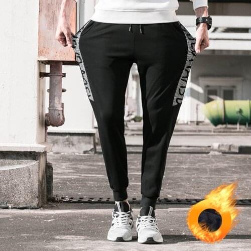 KKSKY Winter Thick Pants Men Casual Cotton Sweatpants Letter Baggy Joggers Mens Clothing Sport Running Pantalon Homme Oversized