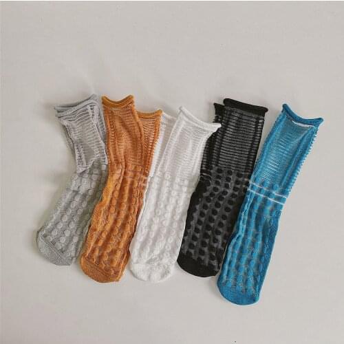 Plaid Baby Socks Lace Infant Toddler Knee High Long Socks Spring Summer Leg Warmers Kids Solid Color Sokken Korean Style