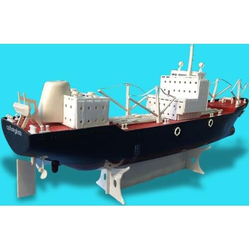 DIY Million Ton Oil Tanker Rainbow Electric Assembly Model Kits Ship Model Educational Toy Childrens Birthday Present