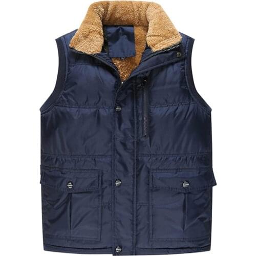 Oversize 6XL 7XL Winter Warm Fleece Vest Mens Windproof Thicken Waistcoat New Brand Men Sleeveless Jacket Male Casual Vest Coat