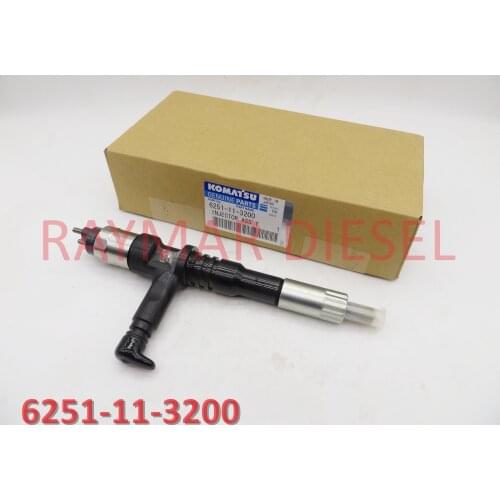Genuine diesel common rail fuel injector 095000-6640 for K0MATSU SAA6D125E-5 6251-11-3200, 6251-11-3201