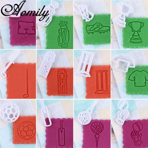 Amoliy Cake Cutter Mold Heart Fondant Cutter Cookie DIY 3D Sugarcraft Football Fondant Cake Decorating Tools Kitchen Accessories