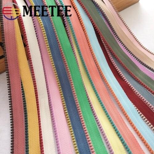 20Yard 3# Meetee Resin Zipper Open-End Zippers with Ring Zip Slider DIY Garment Bags Hand Sewing Tailor Crafts Tools Accessories