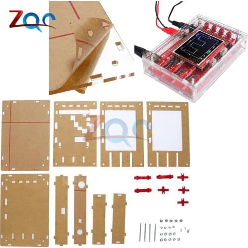 Assembled 2.4" TFT LCD Digital Display Oscilloscope with Alligator Clip Probe Wire Acrylic DIY Case Cover Shell for DSO138
