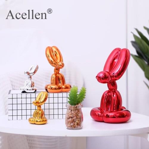 Plating Balloon Dog Statue Resin Sculpture Home Decor Modern Nordic Home Decoration Accessories for Living Room Animal Figures