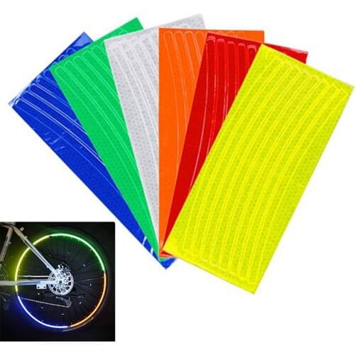 Bike Reflective Stickers Strip MTB Bicycle Wheel Sticker Fluorescent Tape Reflector Sticker Bicycle Accessories Cycling Decor