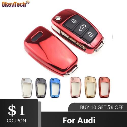 OkeyTech TPU Car Styling Soft TPU Auto Key Protection Cover Case For Audi C6 A7 A8 R8 A1 A3 A4 A5 Q7 A6 C5 Car Holder Shell