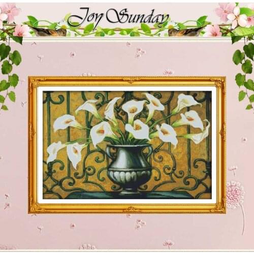 Calla Patterns Counted Cross Stitch 11CT 14CT Cross Stitch Set Wholesale flower DIY Cross-stitch Kit Embroidery Needlework