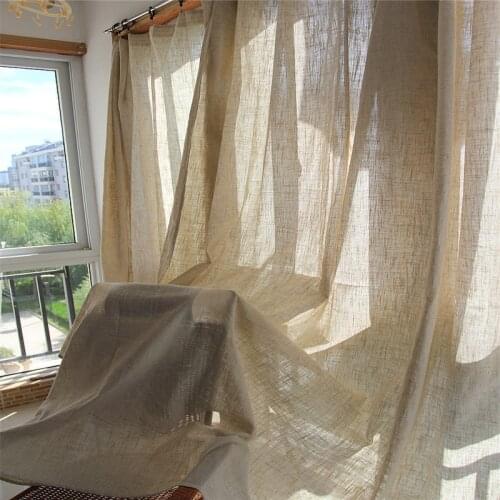 Custom Made Cotton Linen Curtains Premium Cloth Linen Farbrics Curtains For Living Room Bedroom Cortinas Sheer Tulle