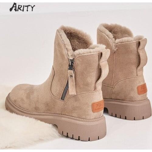 2021 Winter sneakers Boots for women Korean Plus Velvet Warm Snow Boots Female Short Tube Sewing Cotton Boots Tassel Zipper Shoe