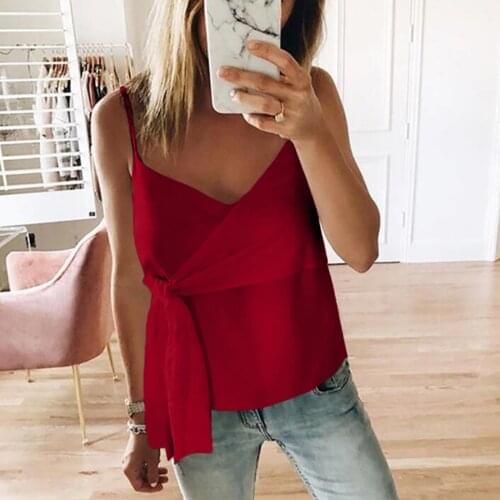 Summer Womens Camisole Pure Color Tank Tops V Neck Basic Solid Color Sleeveless Halter Strap Sexy Skinny Top Elegant Женский