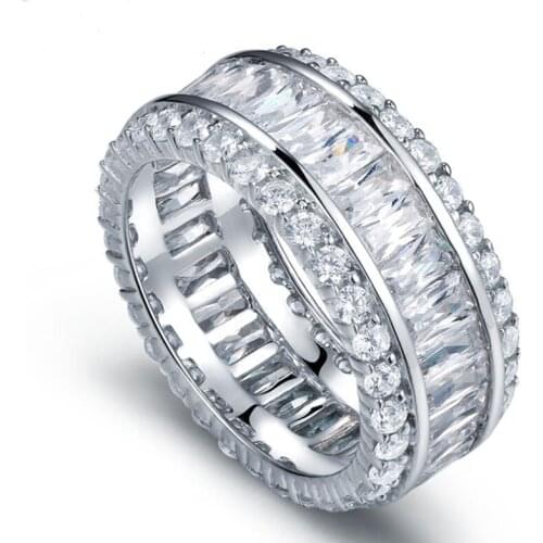 YaYI Jewelry Top Quality Around Natural Gemstones Cubic Zirconia Silver Color Circle Wedding Party Rings Unique Expensive Gifts