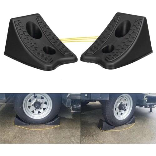 Tough Wheel Chocks Vehicle Trailer Motors Rubber 21*14*13cm Black Car Parts Camper Outdoor Tough Chock Stop