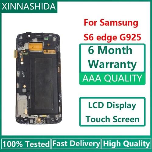 For Samsung Galaxy S6 edge G925 G925I G925F LCD Display Touch Screen Digitizer With Frame Assembly Replace 100% Tested