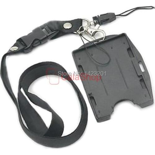 2 Set / Lot Vertical Horizontal Office ID Cards Holder Badge Rigid Lanyard Strap Retractable Double Identity Credit Card Tag
