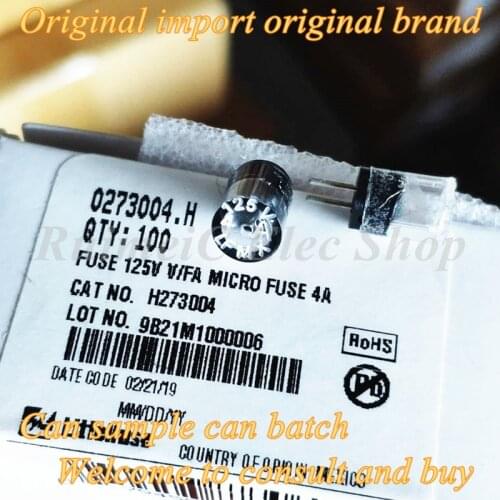 2PCS 0273004.H 4A 125V 4A LFMX TR3 Free Shipping For All 6.35MMX8.89MM One-Time Fusing DIP Plastic Fuse Cylindrical